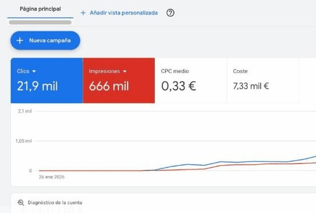 Cuenta de Google Ads de un cliente